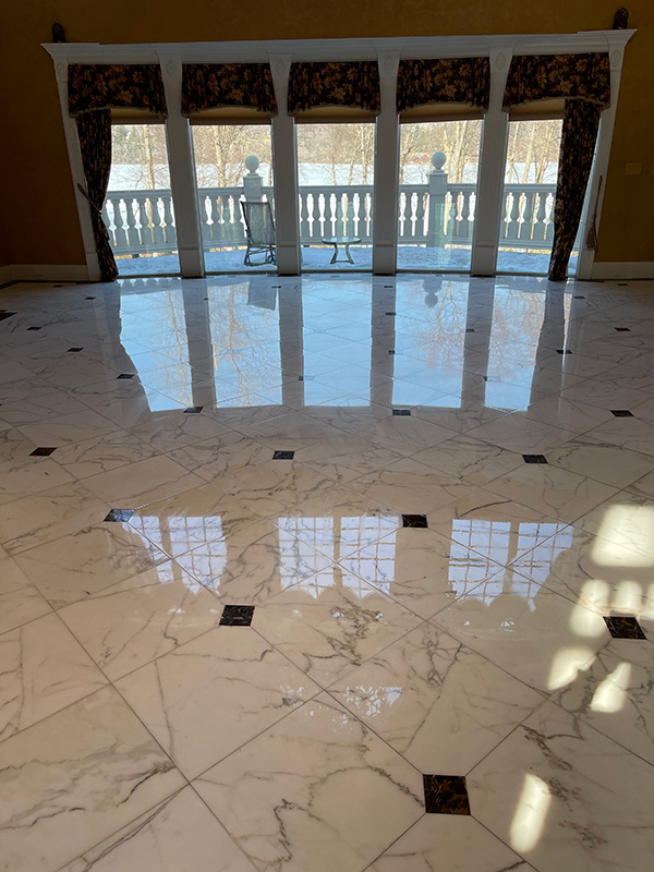 a marble surface restoration project