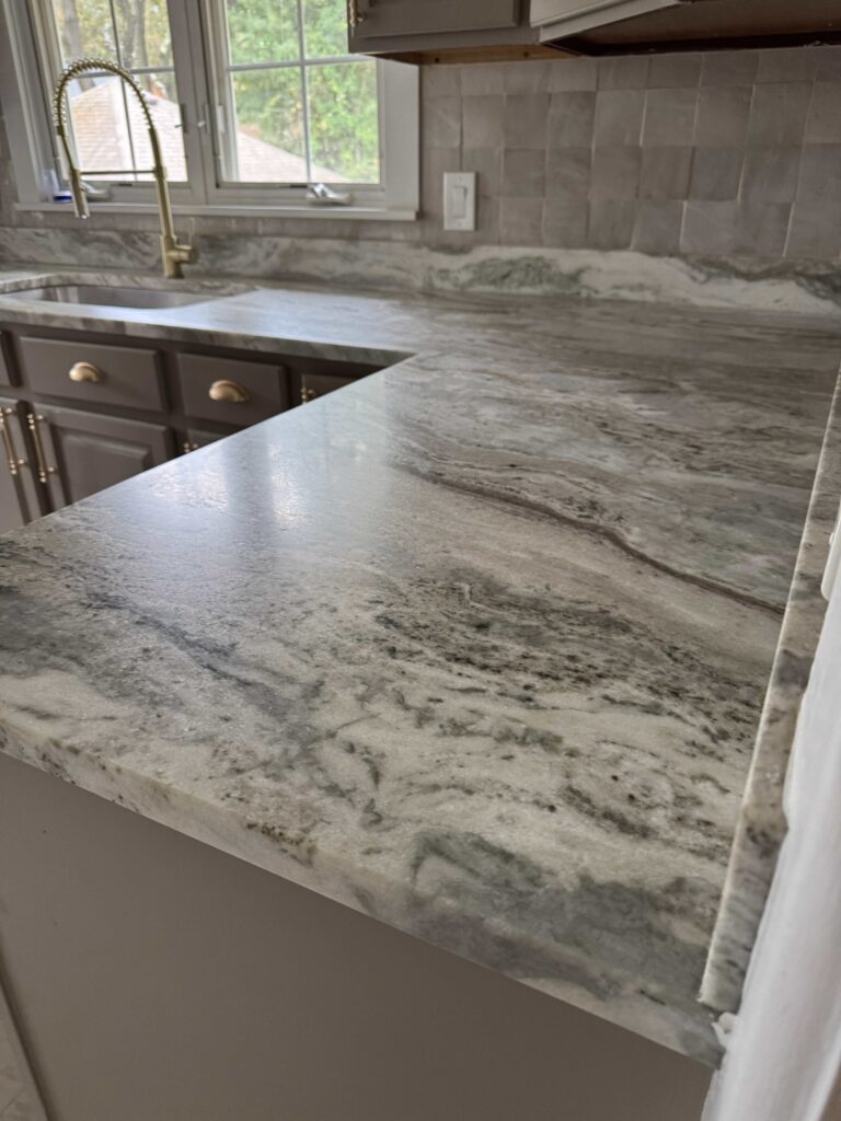 Professional granite polishing in Boston restoring shine and removing scratches from granite countertops.